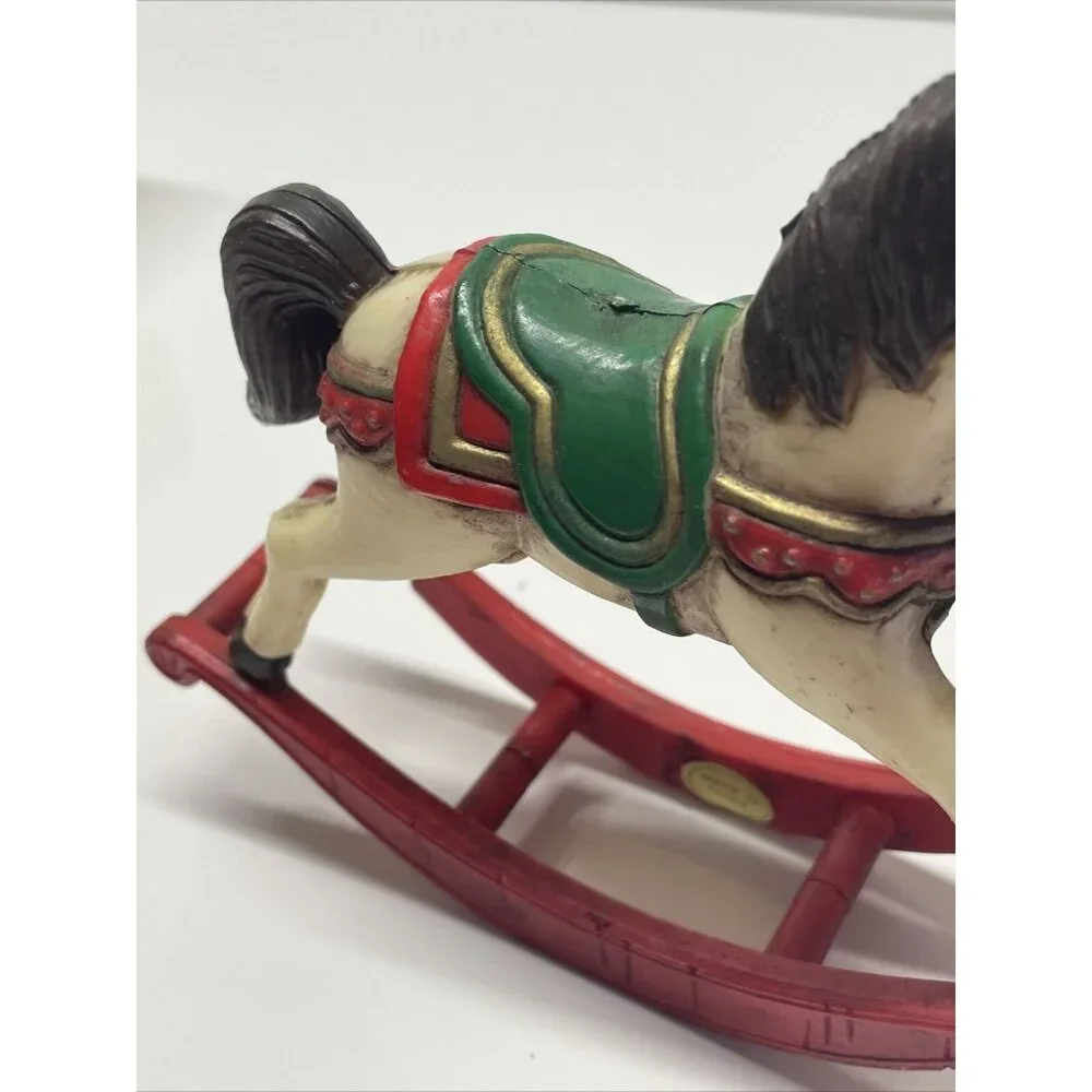 VINTAGE 1985 BRADFORD NOVELTY ROCKING HORSE CHRISTMAS DECORATION ORNAMENT Lionel